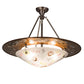 Meyda Lighting Metro Fusion 31" 3-Light Transparent Copper Super Nova Inverted Pendant Light With Clear Frosted Fused Shade Glass