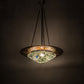 Meyda Lighting Metro Fusion 31" 3-Light Transparent Copper Super Nova Inverted Pendant Light With Multi-Colored Fused Shade Glass