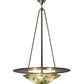 Meyda Lighting Metro Fusion 31" 3-Light Transparent Copper Super Nova Inverted Pendant Light With Multi-Colored Fused Shade Glass