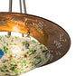 Meyda Lighting Metro Fusion 31" 3-Light Transparent Copper Super Nova Inverted Pendant Light With Multi-Colored Fused Shade Glass