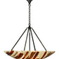 Meyda Lighting Metro Fusion 31" 4-Light Timeless Bronze Marina Inverted Pendant Light With Marina Glass Shade Glass