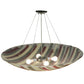 Meyda Lighting Metro Fusion 35" 4-Light Brushed Nickel Jubilee Inverted Pendant Light With Multi-Colored Shade Glass