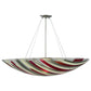 Meyda Lighting Metro Fusion 35" 4-Light Brushed Nickel Jubilee Inverted Pendant Light With Multi-Colored Shade Glass
