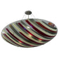 Meyda Lighting Metro Fusion 35" 4-Light Brushed Nickel Jubilee Inverted Pendant Light With Multi-Colored Shade Glass