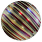 Meyda Lighting Metro Fusion 35" 4-Light Brushed Nickel Jubilee Inverted Pendant Light With Multi-Colored Shade Glass