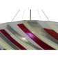 Meyda Lighting Metro Fusion 35" 4-Light Brushed Nickel Jubilee Inverted Pendant Light With Multi-Colored Shade Glass