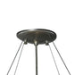 Meyda Lighting Metro Fusion 35" 4-Light Brushed Nickel Jubilee Inverted Pendant Light With Multi-Colored Shade Glass