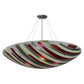 Meyda Lighting Metro Fusion 35" 4-Light Brushed Nickel Jubilee Inverted Pendant Light With Multi-Colored Shade Glass