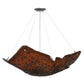 Meyda Lighting Metro Fusion 36" 4-Light Brass Cobblestone Inverted Pendant Light With Amber Shade Glass