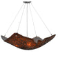Meyda Lighting Metro Fusion 36" 4-Light Brass Cobblestone Inverted Pendant Light With Amber Shade Glass