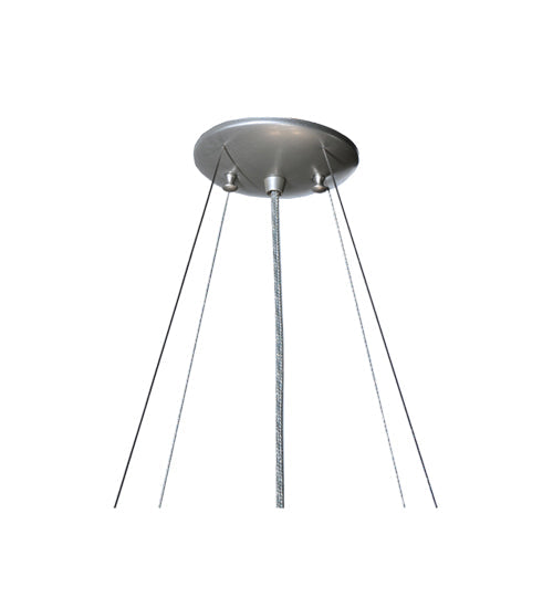 Meyda Lighting Metro Fusion 36" 4-Light Brass Cobblestone Inverted Pendant Light With Amber Shade Glass