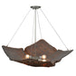 Meyda Lighting Metro Fusion 36" 4-Light Brass Cobblestone Inverted Pendant Light With Amber Shade Glass