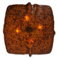 Meyda Lighting Metro Fusion 36" 4-Light Brass Cobblestone Inverted Pendant Light With Amber Shade Glass