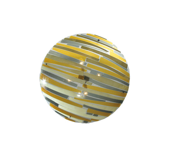 Meyda Lighting Metro Fusion 36" 4-Light Nickel Sandblasted Clear Inverted Pendant Light With Multi-Colored Shade Glass