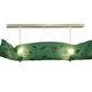 Meyda Lighting Metro Fusion 38" 4-Light Brushed Nickel Seaweed Semi-flush Mount Ceiling Light With Green Shade Glass