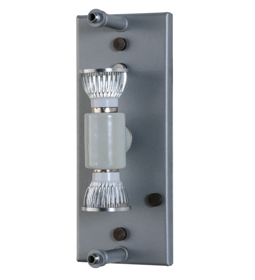 Meyda Lighting Metro Fusion 4" 2-Light Nickel Wall Sconce Hardware Backplate
