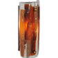 Meyda Lighting Metro Fusion 4" Translucent Copper Marina Wall Sconce With Amber & Beige Iridescent Shade Glass