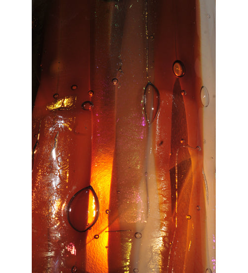 Meyda Lighting Metro Fusion 4" Translucent Copper Marina Wall Sconce With Amber & Beige Iridescent Shade Glass