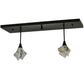 Meyda Lighting Metro Fusion 46" 2-Light Copper Vein Ramoscelli Island Pendant Light With White and Beige Shade Glass