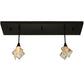 Meyda Lighting Metro Fusion 46" 2-Light Copper Vein Ramoscelli Island Pendant Light With White and Beige Shade Glass