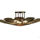 Meyda Lighting Metro Fusion 49" 6-Light Mahogany Bronze Elite Semi-flush Mount Ceiling Light With Amber Fused Shade Glass