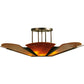 Meyda Lighting Metro Fusion 49" 6-Light Mahogany Bronze Elite Semi-flush Mount Ceiling Light With Amber Fused Shade Glass