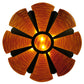Meyda Lighting Metro Fusion 49" 6-Light Mahogany Bronze Elite Semi-flush Mount Ceiling Light With Amber Fused Shade Glass
