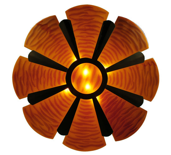 Meyda Lighting Metro Fusion 49" 6-Light Mahogany Bronze Elite Semi-flush Mount Ceiling Light With Amber Fused Shade Glass