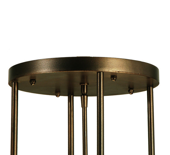 Meyda Lighting Metro Fusion 49" 6-Light Mahogany Bronze Elite Semi-flush Mount Ceiling Light With Amber Fused Shade Glass