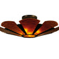 Meyda Lighting Metro Fusion 49" 6-Light Mahogany Bronze Elite Semi-flush Mount Ceiling Light With Amber Fused Shade Glass