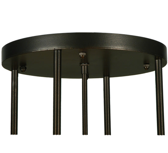 Meyda Lighting Metro Fusion 49" 6-Light Mahogany Bronze Elite Semi-flush Mount Ceiling Light With Amber Shade Glass