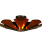 Meyda Lighting Metro Fusion 49" 6-Light Mahogany Bronze Elite Semi-flush Mount Ceiling Light With Amber Shade Glass