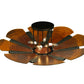 Meyda Lighting Metro Fusion 49" 6-Light Mahogany Bronze Elite Semi-flush Mount Ceiling Light With Amber Shade Glass