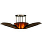 Meyda Lighting Metro Fusion 49" 6-Light Mahogany Bronze Elite Semi-flush Mount Ceiling Light With Amber Shade Glass