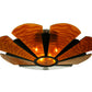 Meyda Lighting Metro Fusion 49" 6-Light Mahogany Bronze Elite Semi-flush Mount Ceiling Light With Amber Shade Glass