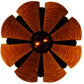 Meyda Lighting Metro Fusion 49" 6-Light Mahogany Bronze Elite Semi-flush Mount Ceiling Light With Amber Shade Glass
