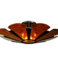 Meyda Lighting Metro Fusion 49" 6-Light Mahogany Bronze Elite Semi-flush Mount Ceiling Light With Amber Shade Glass