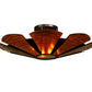 Meyda Lighting Metro Fusion 49" 6-Light Mahogany Bronze Elite Semi-flush Mount Ceiling Light With Amber Shade Glass