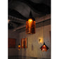 Meyda Lighting Metro Fusion 4"Sq The Rock Draped Amber & Black Shade Glass