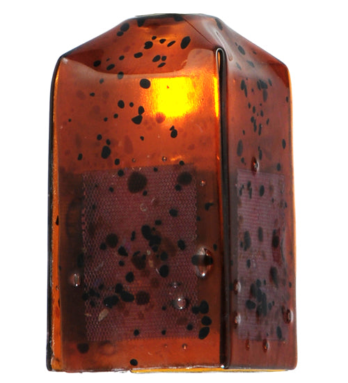 Meyda Lighting Metro Fusion 4"Sq The Rock Draped Amber & Black Shade Glass