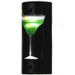 Meyda Lighting Metro Fusion 5" 2-Light LED Nickel Key West Wall Sconce With Green and Clear Margarita Shade Glass