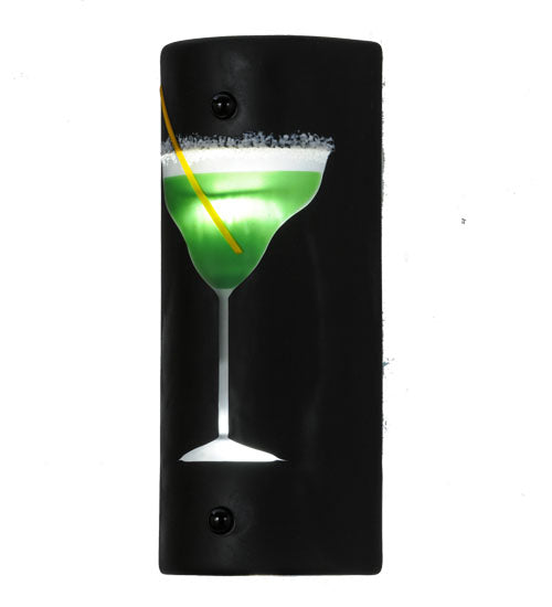 Meyda Lighting Metro Fusion 5" 2-Light LED Nickel Key West Wall Sconce With Green and Clear Margarita Shade Glass