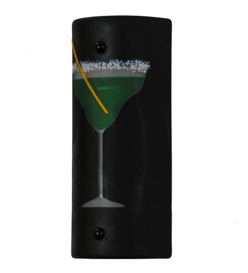 Meyda Lighting Metro Fusion 5" 2-Light LED Nickel Key West Wall Sconce With Green and Clear Margarita Shade Glass