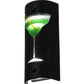 Meyda Lighting Metro Fusion 5" 2-Light LED Nickel Key West Wall Sconce With Green and Clear Margarita Shade Glass