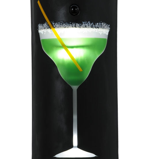 Meyda Lighting Metro Fusion 5" 2-Light LED Nickel Key West Wall Sconce With Green and Clear Margarita Shade Glass