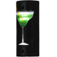 Meyda Lighting Metro Fusion 5" 2-Light LED Nickel Key West Wall Sconce With Green and Clear Margarita Shade Glass