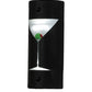 Meyda Lighting Metro Fusion 5" 2-Light Nickel Shaken Not Stirred Wall Sconce With Black and Clear Martini Shade Glass
