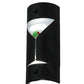 Meyda Lighting Metro Fusion 5" 2-Light Nickel Shaken Not Stirred Wall Sconce With Black and Clear Martini Shade Glass