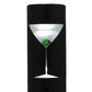 Meyda Lighting Metro Fusion 5" 2-Light Nickel Shaken Not Stirred Wall Sconce With Black and Clear Martini Shade Glass
