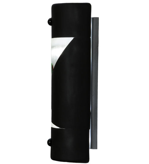 Meyda Lighting Metro Fusion 5" 2-Light Nickel Shaken Not Stirred Wall Sconce With Black and Clear Martini Shade Glass